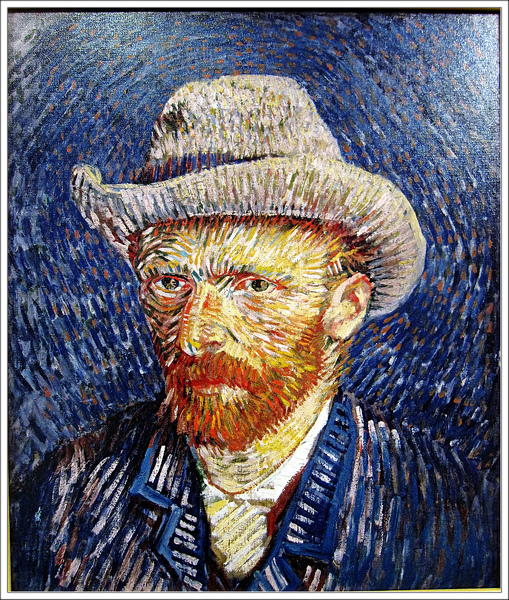 Self-portrait with grey felt hat 1887-1888 戴灰氈帽的自畫像