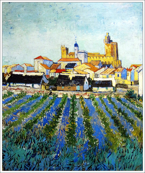 View of Saintes-Maries-de-la-Mer 1888聖瑪莉德拉梅一景