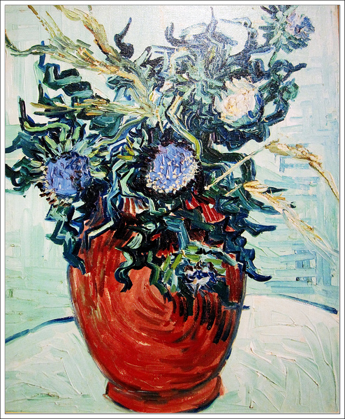 Flower Vase with Thistles 1890薊花